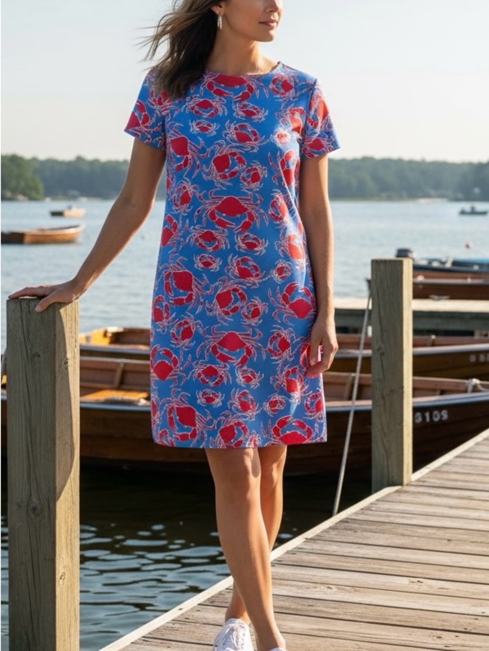 Sailor Sailor Marina dress “Crabby Dance” small blue red NWT